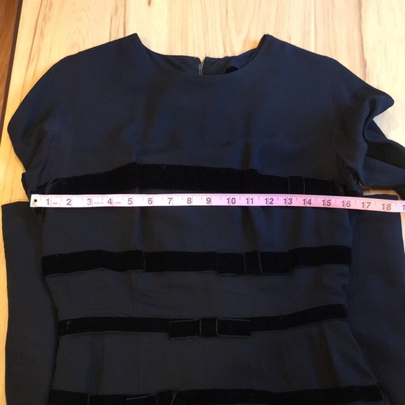 Vintage 40-50’s blk dress w velvet bows - Picture 8 of 9